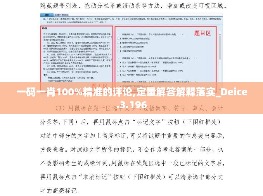 一码一肖100%精准的评论,定量解答解释落实_Deice.3.196